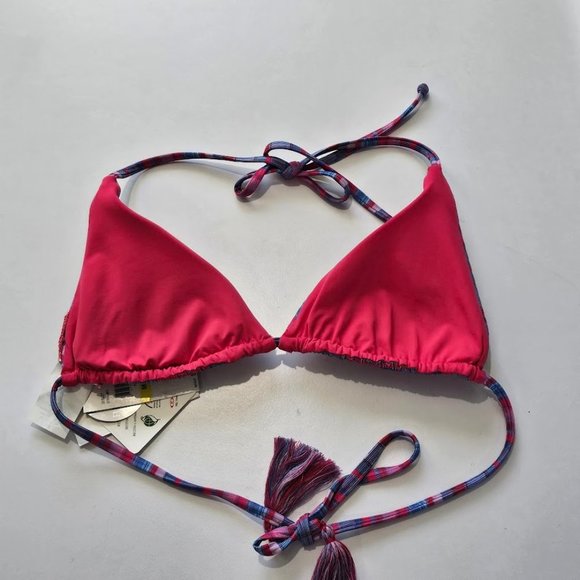 Becca Stripe Therapy Reversible Triangle Bikini Top - Picture 6 of 9
